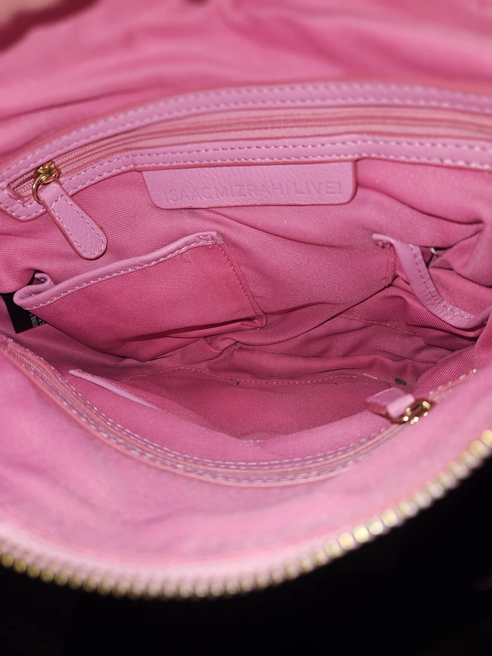 Isaac Mizrahi Live Pink Leather Crossbody Bag - Picture 10 of 10